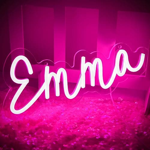 ATTNEON Emma Neon Sign for Wall Decor, LED Name Light for Kids Bedroom, Birthday Party Decor, Size 11.8 * 5.1 inches(JTLD015-8) - Image 1