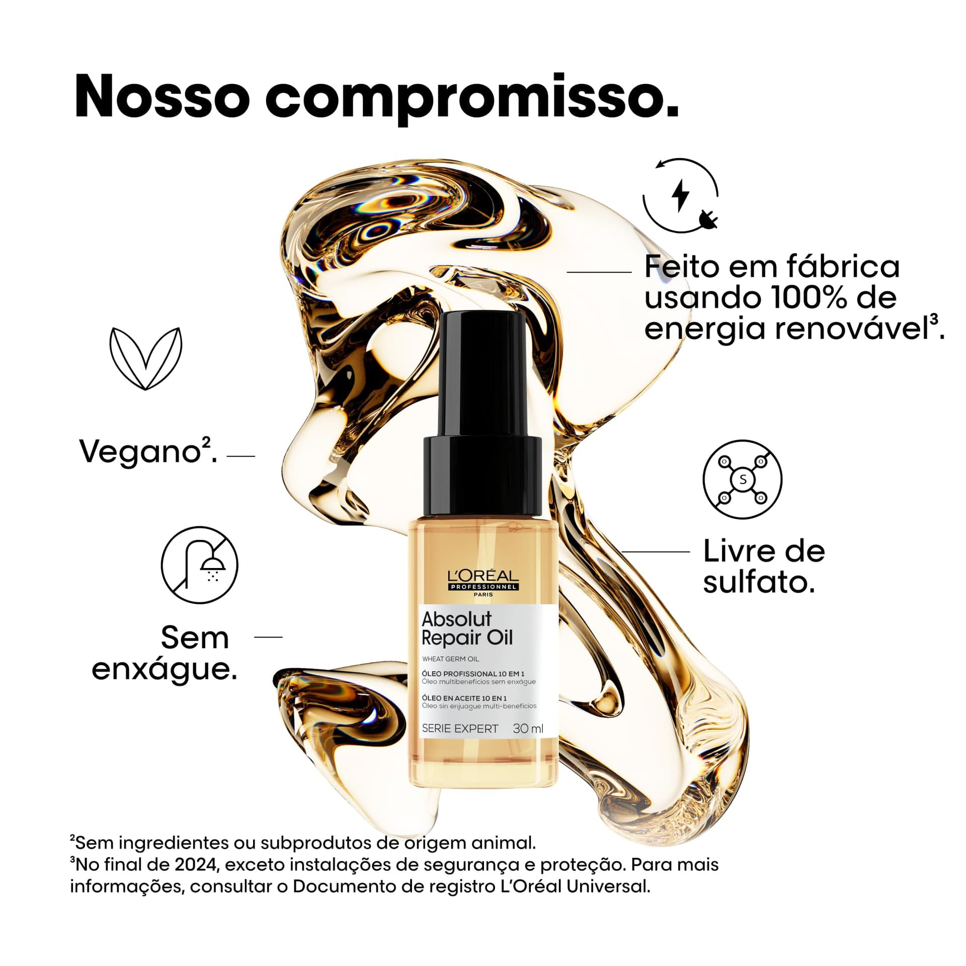 L'Oréal Professionnel Óleo 10 em 1 Absolut Repair | Multi-benefícios para cabelos secos e danificados | Repara e Promove Brilho | Com Gold Quinoa e Proteínas thumbnail 2