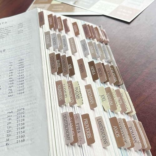 Laminated Bible Tabs, Reposition Large Print Stickers, Easy to Read and Apply Bible Tabs for Women and Man (Coffee Style) thumbnail 2