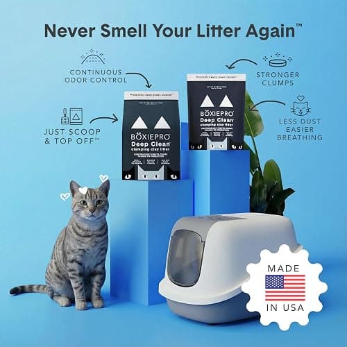 Boxie Probiotic Cat Litter, 40 Day Odor Control, Clumping Clay Kitty Litter, Odor Eliminating Probiotics, Dust-Free, No Fragrances No Fillers, 28 lb thumbnail 4