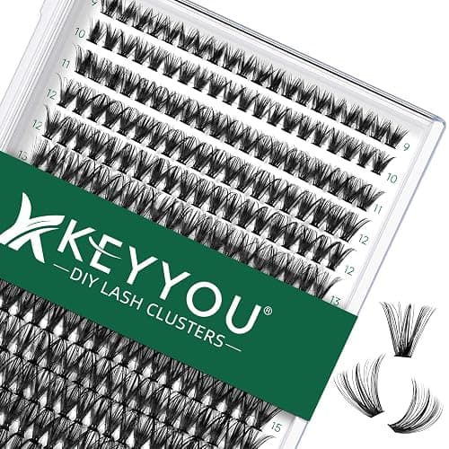 KEYYOU Lash Clusters 300pcs Individual Lashes 40D 0.07D Curl 9-18MIX DIY Eyelash Extension Large Tray Volume Soft&Natural Cluster Lashes(40D-0.07D,9-18MIX - Image 1