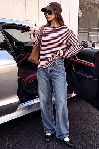 Sampeel Womens Long Sleeve Tops Oversized T Shirts 2026 Y2K Fall Fashion Clothes thumbnail 4