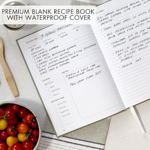 Aesthetic Blank Recipe Book To Write In and Organize Your Own Recipes | The Perfect Waterproof Notebook - Beautiful Blank Cookbook to Keep Everything Organized thumbnail 6