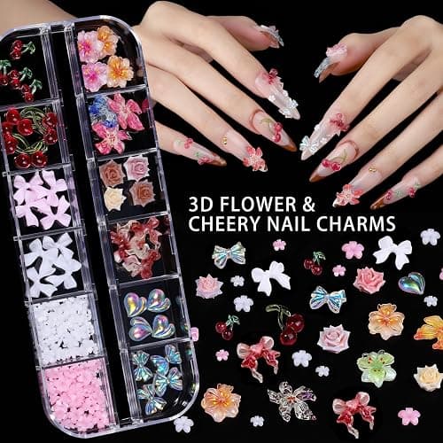 Teenitor 4 Boxes Nail Charms and Gems Set, Nail Rhinestones Nail Kit with Nail Art Brushes Nail Stand, Nail Gems Nail Design Tools with 15pcs Nail Stickers, Gold Nail Pearls for Women Nail Decorations thumbnail 7