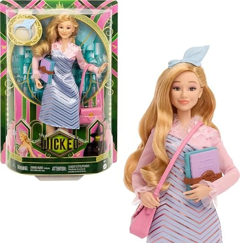 Mattel Universal Wicked Glinda Fashion Doll & Accessories with Styled Blonde Hair, Posability & Removable School Uniform Look - Image 1