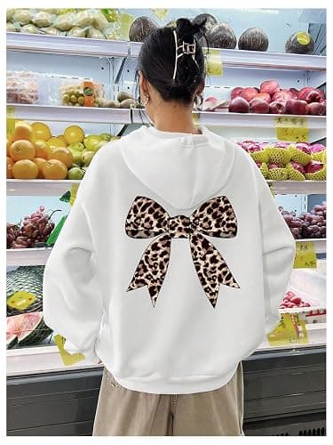 Floerns Cute Hoodies for Girls Graphic Fleece Long Sleeve Hooded Sweatshirts Kids Clothes Tops thumbnail 6