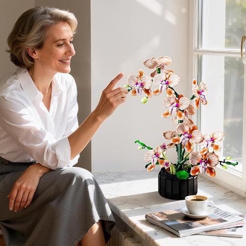 Lodikisbay Orchid Flower Building Set, Botanical Collection Flower Building Block Set, Compatible with Lego Flowers, Artificial Flowers Plant Gifts for Adults Home and Office Desk Decor (866PCS) thumbnail 2