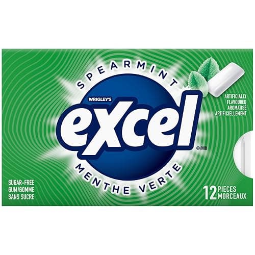 EXCEL, Spearmint Flavoured Sugar Free Chewing Gum, 12 Pieces, 12 Packs thumbnail 3