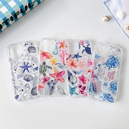 Lovmooful Magnetic Compatible with iPhone 15 Case Compatible with MagSafe Clear Ocean Cute Marine Life Seashell for Girls Women Soft TPU+PC Shockproof Protective Girly-Seahorse thumbnail 5