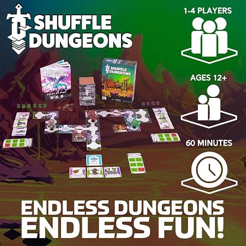 Zero Strategy Games Shuffle Dungeons Board Game – Solo and Co-op Dungeon Crawler for 1–4 Players thumbnail 2