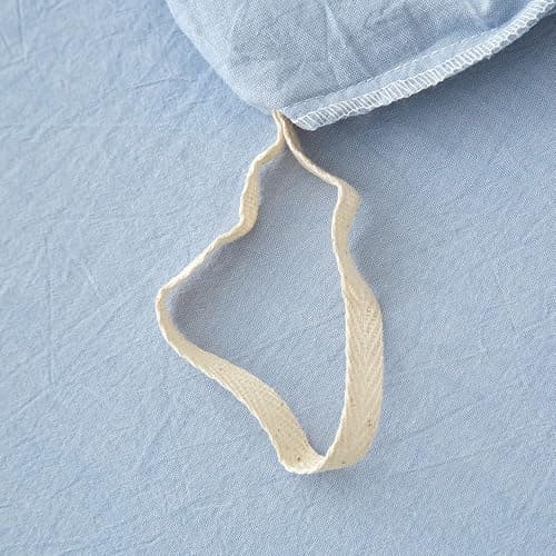 LIFETOWN 100% Washed Cotton Duvet Cover Set Linen Feel Natural Wrinkle Lightweight Comfy (Queen, Cornflower Blue) thumbnail 6