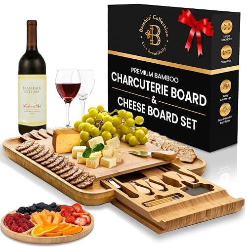 Charcuterie Board Gift Set - Bamboo Cheese Board and Knife Set - Housewarming Gifts for New Home, Wedding Gifts for Couples 2025, Bridal Shower Gifts, Birthday Gifts for Women - Image 1