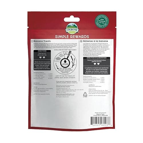 Oxbow Simple Rewards Small Pet Treats, Banana, Freeze Dried Fruit, Guinea Pig & Bunny Treats, Healthy Pet Fruit Snack for Rabbit & Guinea Pig, Freeze Dried Bananas, 1 oz Bag thumbnail 2