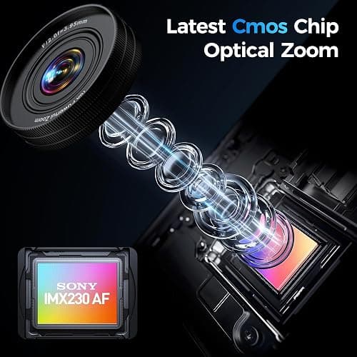 4K Digital Camera Photography for Vlogging: 64MP Compact Cameras with Flip Screen 16X Zoom - Gift for Beginners/Enfant/Teen - Vintage Appareil Photo Video Cam Black for Boys Girls thumbnail 6