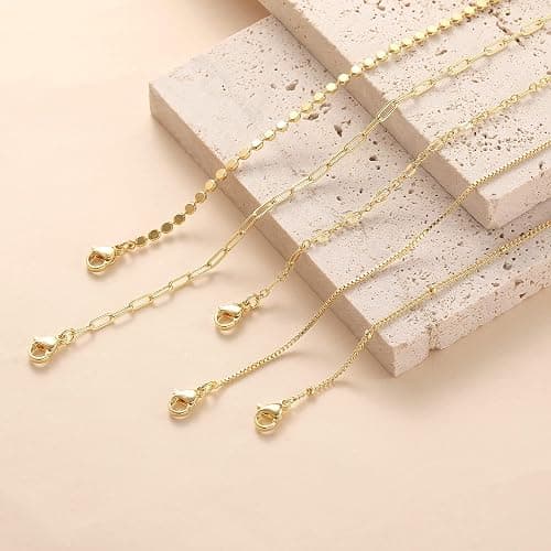 MBW Gold Bracelets for Women Trendy, Dainty 14K Gold Plated Bracelet Stack Beaded Chain Bracelet Set Thin Small Cute Paperclip Bracelets Fashion Waterproof Jewelry Gift Gold Accessories for Women thumbnail 5