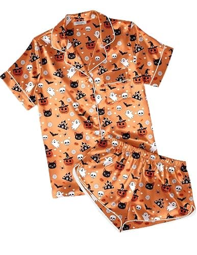 Ekouaer Womens Satin Pajama Set Silk Pj Short Sets 2 Piece Loungewear S-5XL | Soft Button Down Sleepwear, Short Sleeve Shirt and Shorts Pj Set with Split Design for Sleep, Lounge, Wedding, Bridal, Gifts - Image 1