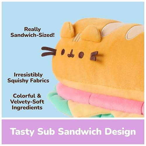 GUND Pusheen Sub Sandwich Squisheen 11-Inch Squishy Plush Toy; Ages 8+ | Promotes Exciting Character Roleplay, Early Sensory Discovery, and Creative Storytelling; Soft, Comforting, Collectible Plush thumbnail 5