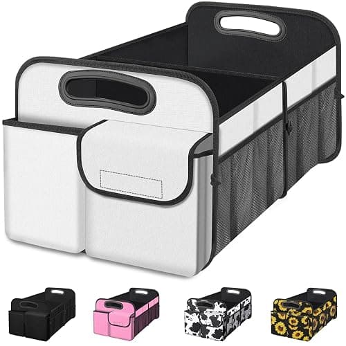 Femuar Car Trunk Organizer, Car Storage Organizer with Large Capacity Waterproof Collapsible Trunk Organizer for Car Suv/Jeep/Sedan (Beige, Standard) - Image 1