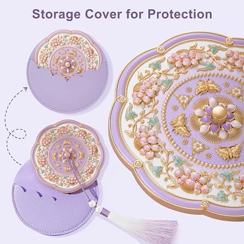 Compact Mirror, Pocket Mirror, Portable Travel Makeup Mirror, Small Lightweight Slim Handheld Mirror for Purse/Handbag/Wallet, Cosmetic Beauty Mirror with Storage Cover, Cute Mini Size Vanity Mirror thumbnail 5
