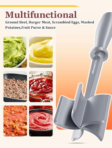 Premium Meat Chopper for Ground Beef - CLUEAPOP Heat Resistant Meat Masher - Kitchen Tools & Gadgets - Ground Beef Smasher - Non Stick Hamburger Chopper - Cook Ground Meat with Easy thumbnail 6