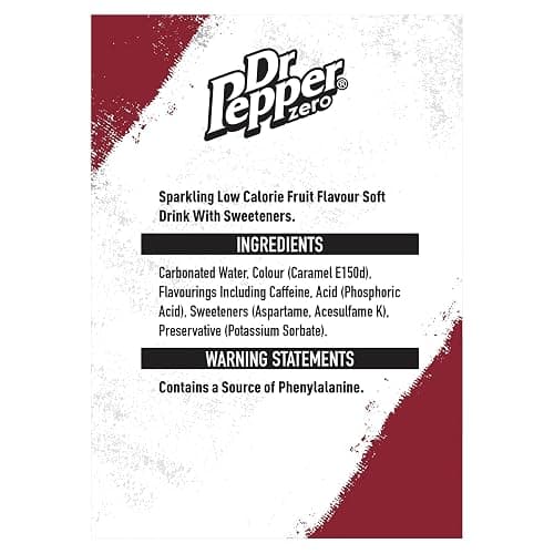 Dr Pepper Can Zero 330 ml (Pack of 24) thumbnail 3