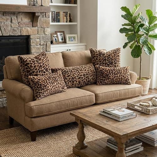 Cheetah Print Throw Pillow Covers 24x24 Set of 2, Fluffy Soft Faux Fur Decorative Throw Pillow Covers24 x 24, Leopard Print Home Decor for Sofa Livingroom thumbnail 6