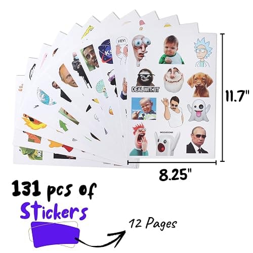 Mr. Pen Fun Covers - 131 pc Water Bottle Stickers with Memes and Vinyl thumbnail 3