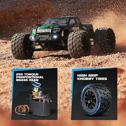 HAIBOXING 18859 1:18 Scale All Terrain RC Car, Hobby 4WD Remote Control Car | 2.4GHz Electric RC Vehicle 36 KPH High Speed 4X4 Waterproof Off-Road RC Truck with Two Rechargeable Batteries for RC Driving thumbnail 2