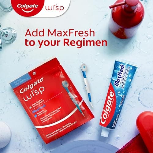 Colgate Wisp Disposable Toothbrushes for Travel, Pack of 4, 96 Total Count | No Water Needed, Mini Travel Toothbrushes, No Rinsing, Soft Pick for Hard-to-Reach Areas, MaxFresh Peppermint Flavor thumbnail 9