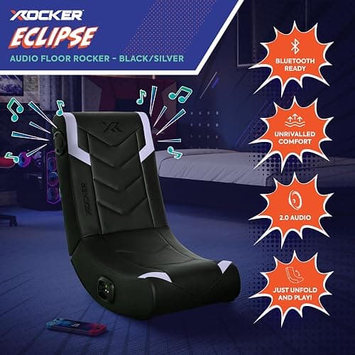 X Rocker Video Gaming Floor Rocker Chair, Built-in Audio, Foldable, for Gamers, Bedroom, or Game Room for Boys, Girls, Teens 5-17, Gifts for Gamers thumbnail 8