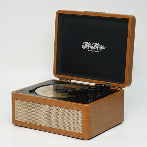 Retro Portable CD Player with Wireless, Rechargeable Battery, USB/TF Card Player, USB-C Charger Jack, Aux in and Earphone Jack, Great Sound Speakers, Remote Control (Brown) - Image 1