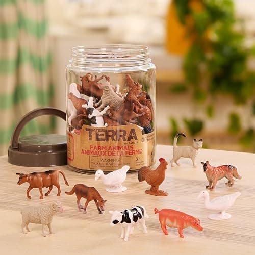 Terra by Battat – 60pcs Farm Animals Toy Tube – Mini Plastic Barnyard Animal Figurines for Kids – Includes Cow, Pig, Goat, Sheep & More – Educational Playset for Toddlers Ages 3+ thumbnail 10