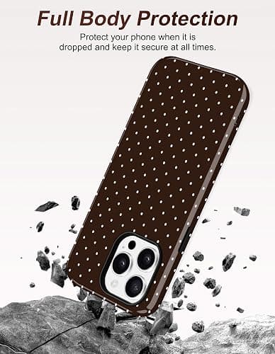 Aitipy Magnetic Polka Dot Phone Case for iPhone 16 Pro, Compatible with MagSafe, Cute Brown Polka Dots Aesthetic Soft TPU and Hard PC Shockproof Protective Phone Cover for Women Girls-Shiny thumbnail 4