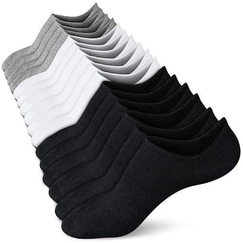 wernies No Show Socks Women Low Socks Non Slip Flat Boat Line 4/8 Pairs - 5-8 - Black,white,grey - Image 1