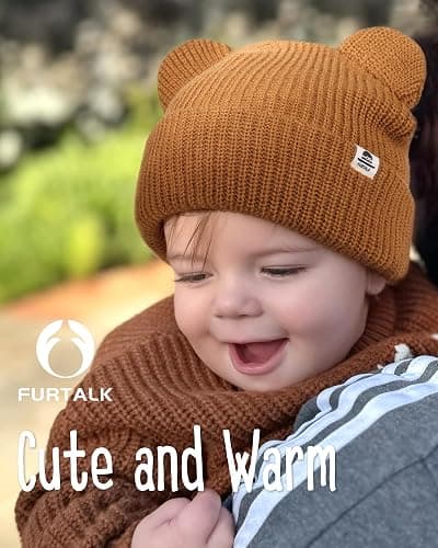FURTALK Baby Beanie Winter Hat with Bear Ear for Infant Toddler Boys Girls Soft Knitted Skull Cap thumbnail 5