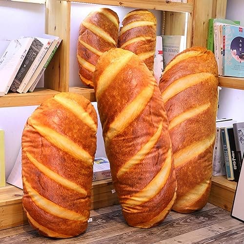 Levenkeness 3D Simulation Bread Shape Plush Pillow,Soft Butter Toast Bread Food Cushion Stuffed Toy for Home Decor 23.6" thumbnail 7
