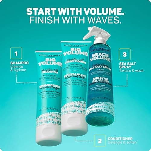 Marc Anthony Beach Volume, Sea Salt Texturizing Hair Spray for Waves | Lightweight, Soft Hold Texturizing Hairspray for Straight & Wavy Hair - Adds Texure, Waves & Volume for Women & Men thumbnail 7