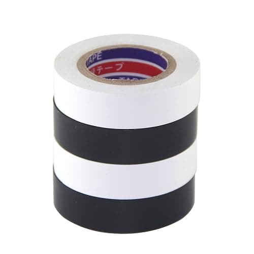 FOMMEN Color Guard Tape 4 Pack PVC Electrical Glue Tape, 66 Feet 0.7 Inch Black and White Insulation Tape thumbnail 5