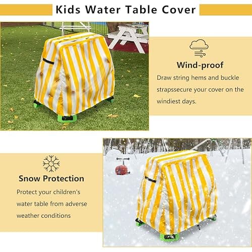 Aacabo Kids Water Table Cover Fit Rain Showers Splash Pond Water Table,Waterproof Dust Proof Anti-UV Outdoor Toys Cover-Cover only thumbnail 5