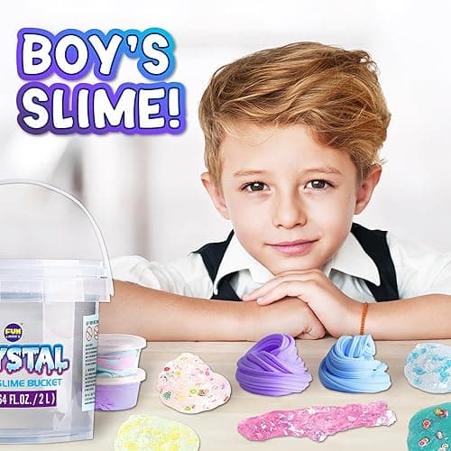 4 LB Huge Glassy Clear Slime Bucket Toy for Kids, FunKidz 64 FL OZ Premade Big Crystal Slime Pack Gift with 29 Sets Add-ins Jumbo Slime Kit for Girls Boys Party Present thumbnail 8