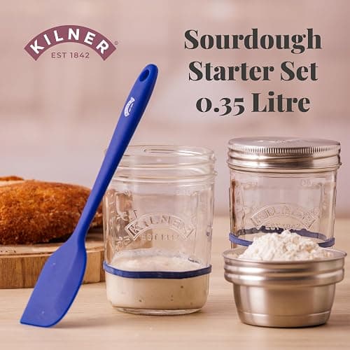 Kilner Sourdough Starter Set with 2 Glass Jars Measuring Lid Spatula and Recipe Booklet Perfect for Homemade Sourdough Bread, Pancakes, Pizza and Naan thumbnail 4