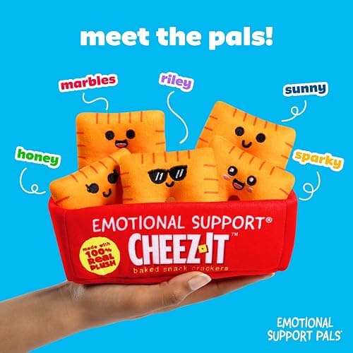 Emotional Support Pals Cheez-It, Cute Stuffed Animals by Relatable | Squishy Toys and Plushies, Great Gift Ideas for Loved Ones of All Ages, Includes 5 Plushies with Carrying Basket thumbnail 4