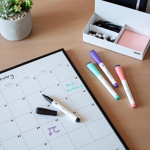 U Brands Fine Tip Dry Erase Markers with Eraser, Low Odor Whiteboard Markers Fine Tip, Assorted Bright Colors, Set of 8 thumbnail 2