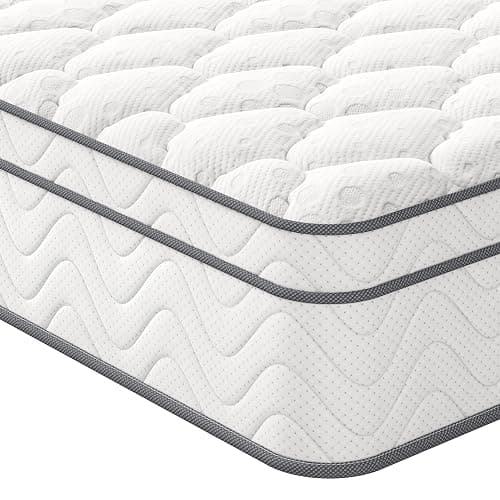 Vesgantti Small Double Mattress, 10.3 Inch Hybrid Mattress 4FT with Breathable Foam and Individually Pocket Spring - Medium Firm, Classic Box Top Collection(120x190x26cm) - Image 1
