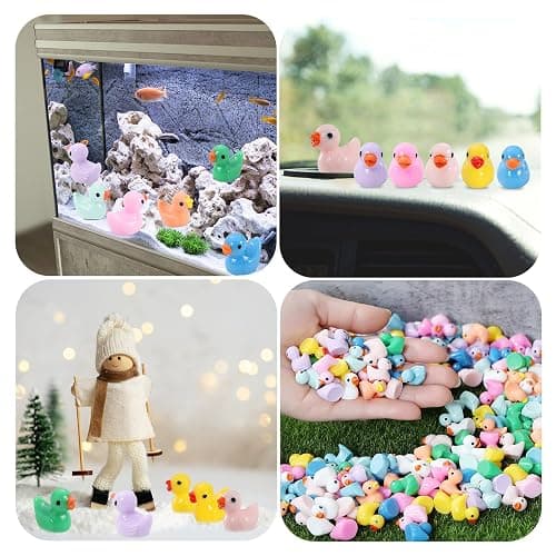 LOUHUA 220 Pcs Mini Resin Ducks Bulk, Colorful Tiny Duck Figurines for Miniature Dollhouse Decor, Fairy Garden, Aquarium Landscape, DIY Crafts, Party Favors, Hide & Seek Game, Classroom Activities thumbnail 6
