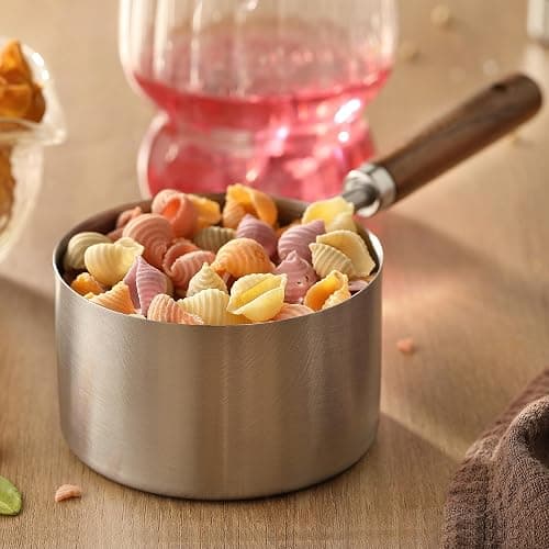 8PCS Measuring Cups, DAJLFA Stainless Steel Measuring Cups and Spoons Set with Ergonomic Wooden Handle for Cooking & Baking thumbnail 7