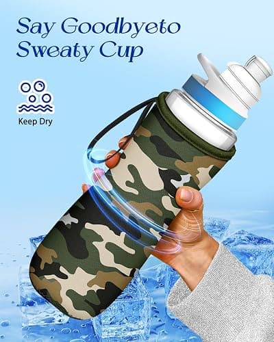 Toykee Water Bottle Sleeve for Cirkul 22 oz - 2 Pack Bottle Cover Holder Carrier with Handle Strap thumbnail 4