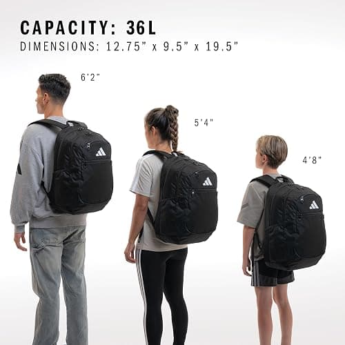 adidas Striker 3 Team Sports Backpack – Daypack for Sports Gym Travel, 36L thumbnail 6