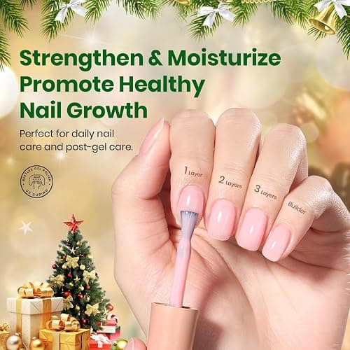 Beetles Rubber Base Gel Nail Polish - Christmas Limited, 6 Colors Nude Gel Polish Pink Peach Neutral Sheer Base Colors for French Nail Tips Flexible U V LED Soak Off DIY Home Manicure Winter Gifts thumbnail 6