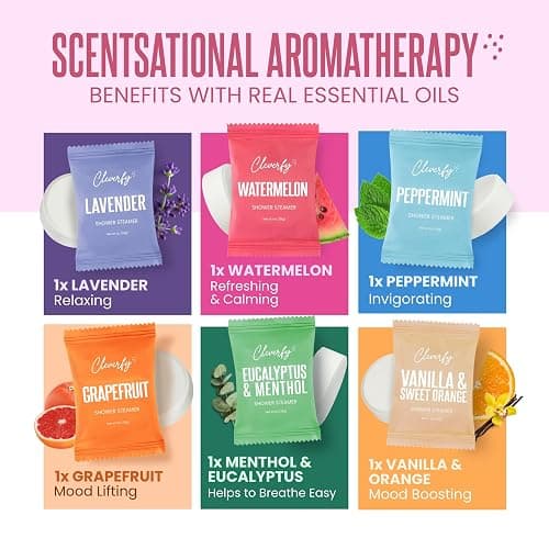Cleverfy Shower Steamers Aromatherapy – Stocking Stuffers for Teen Girls, Women and Wife – Christmas Gifts for Teens and Women – White Elephant Gifts for Adults – 6 Tablets thumbnail 3